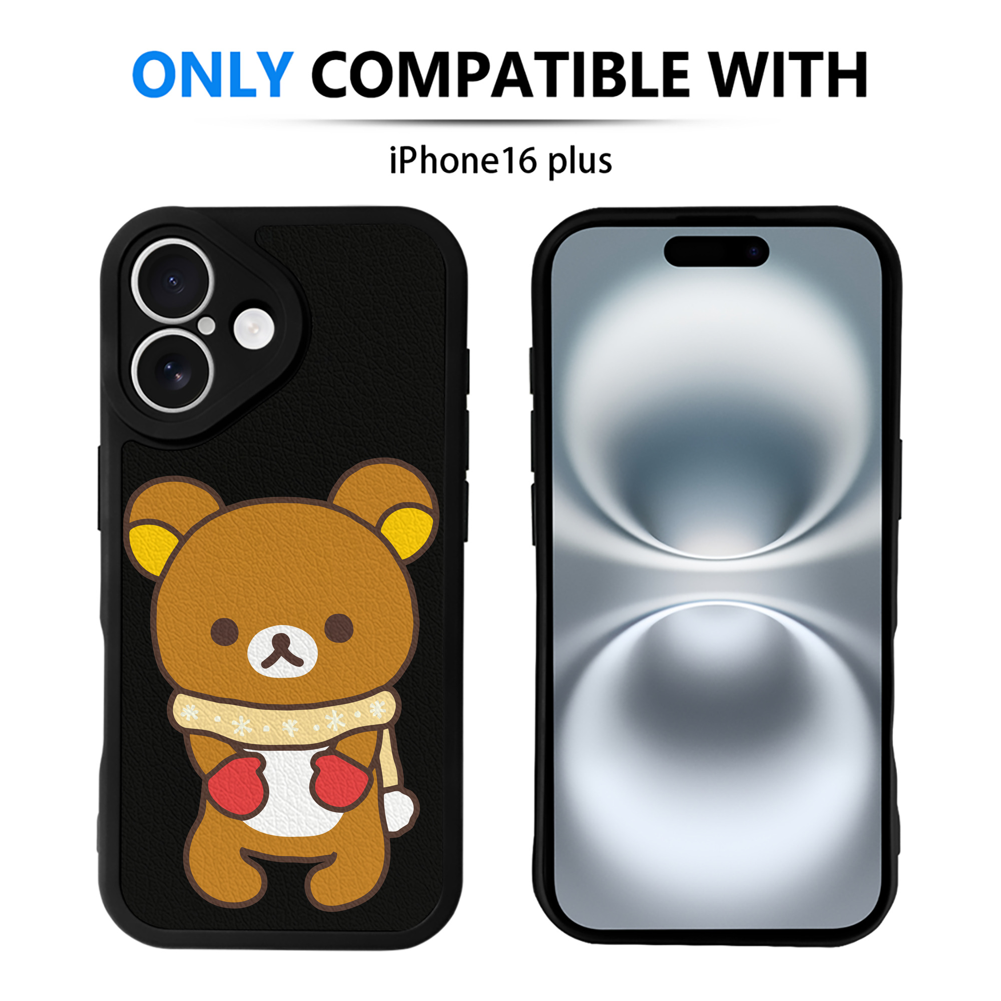 （画像用） リラックマ リラックマ キイロイトリ Rilakkuma Korilakkuma Kiiroitori 【iPhone 16シリーズ対応】シリコンスマホケース（レザー調） 材質：シリコン